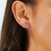 7.5 MM Round Moissanite White Gold Stud Earrings lifestyle