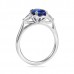 Blue Oval Sapphire and Diamond Three-Stone Ring gallery