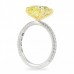 4.23 Carat Pear Shape Yellow Diamond Two-Tone Engagement Ring profile