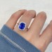 2.29 carat Cushion Cut Sapphire Halo Engagement Ring lifestyle