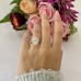 4.06 carat Oval Lab Diamond Two-Tone Solitaire Engagement Ring lifestyle flowers