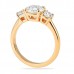 1.20 Carat Round Diamond Rose Gold Three-Stone Engagement Ring profile