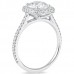 1.70 Carat Round Diamond in Cushion Halo Engagement Ring profile