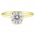1.40 Carat Round Diamond Yellow Gold Solitaire Engagement Ring flat