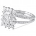 1.70 carat Emerald Cut Diamond Vintage Halo Engagement Ring side