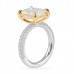 2.40 carat Emerald Cut Diamond Three-Row Band Engagement Ring profile