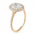 2.00 carat Rose Gold Oval Halo Engagement Ring side