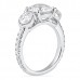 2.45 Carat Round Diamond Three-Stone Engagement Ring & Pave Band profile