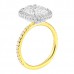2.70 carat Oval Diamond Two Tone Halo Engagement Ring profile