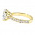 3.00 carat Round Diamond Yellow Gold Engagement Ring with Tapered Band side