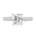 1.52 Carat Round Diamond Invisible Gallery Engagement Ring flat