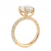 Oval Moissanite Three-Row Band Rose Gold Ring band