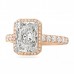 radiant cut diamond rose gold engagement ring