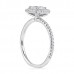 0.60 Carat Cushion Cut Diamond Double-Edge Halo Engagement Ring profile