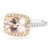 Morganite and Diamond East-West Halo Ring flat
