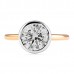1.72 carat Round Diamond Bezel Set Two-Tone Engagement Ring flat