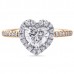 .80ct Heart Shape Diamond Two-Tone Halo Ring flat