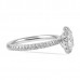 0.62 Carat Oval Diamond Halo Two-Row Band Engagement Ring side
