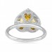 2.51 carat Heart Shape Yellow Diamond Halo Ring back