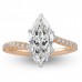 1.75ct Marquise Diamond Rose Gold Swoop Ring flat