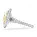 1.00ct Fancy Intense Yellow Oval Diamond Double Halo Ring side profile view
