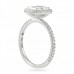 1.2 carat radiant cut diamond halo ring profile