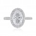 2 carat Oval Diamond Double-Edge Halo Cathedral Engagement Ring front