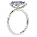 2.29 carat Cushion Cut Sapphire Halo Engagement Ring profile