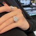 4.12 carat Radiant Cut Lab Diamond Three-Stone Engagement Ring lifestyle