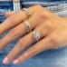 3.07 Antique Cushion Lab Diamond Three-Stone Engagement Ring lifestyle hand