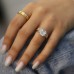 3.67 carat Asscher Cut Lab Diamond Three-Stone Engagement Ring lifestyle