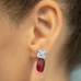 6 carat TW Asscher Cut Bezel Lab Grown Diamond Studs lifestyle