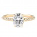 Oval Moissanite Rose Gold Invisible Gallery™ Ring flat