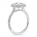 2.05ct Round Diamond Platinum Three-Row Band Engagement Ring profile