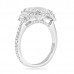 3.01 carat Emerald Cut Three-Stone Halo Engagement Ring profile
