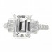 Emerald Cut Moissanite & Diamond Baguette Engagement Ring top