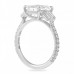 Emerald Cut Moissanite & Diamond Baguette Engagement Ring side