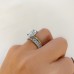 4.30 Carat Emerald Cut Diamond White Gold Eternity Band closeup profile