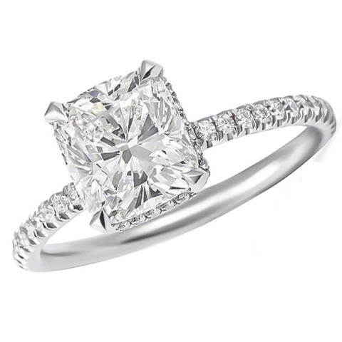 1.50 carat Cushion Cut Diamond Signature Wrap Ring front