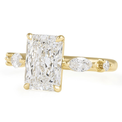 2.76 carat Radiant Cut Lab Diamond Five-Stone Ring flat