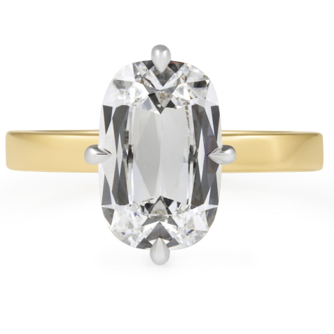 2.55 carat Antique Hybrid Lab Diamond Compass Prong Ring flat