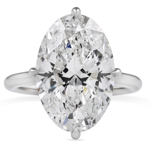 8.26 carat Oval Lab Diamond Compass Set Ring flat