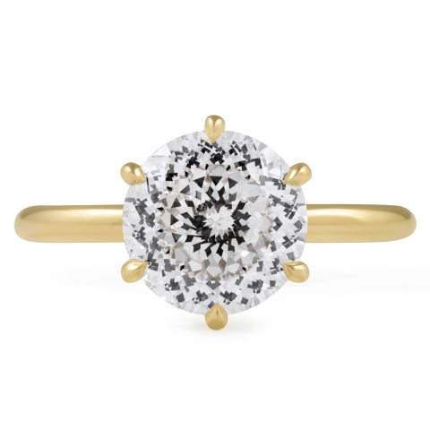 3.03 carat Portuguese Cut Lab Diamond Solitaire Ring flat