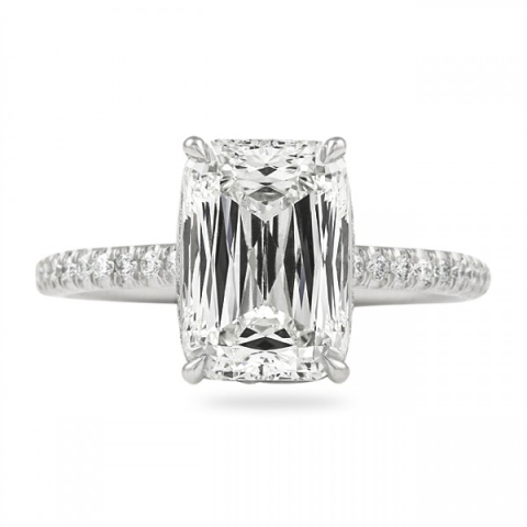 3.04 carat Hybrid Step Cut Diamond Invisible Gallery™ Ring flat
