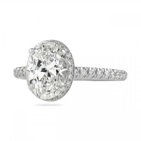 1.77 Carat Oval Diamond Hidden Halo™ Engagement Ring