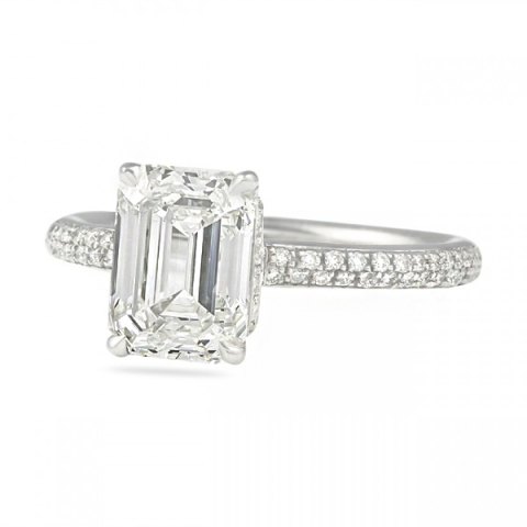 2.00 ct Emerald Cut Diamond Two-Row Invisible Gallery™ Ring