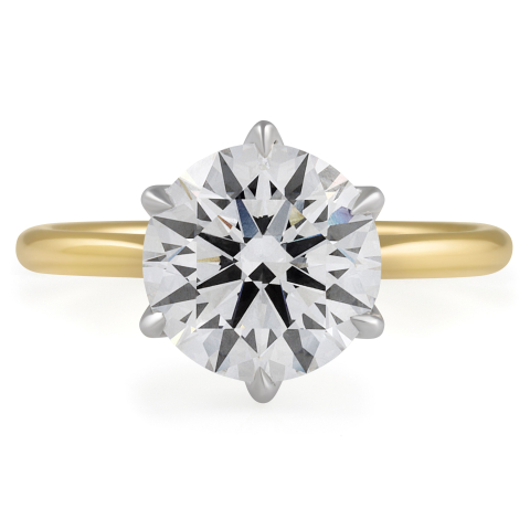 3.70 carat Round Diamond Marquise Lotus Prong Ring back