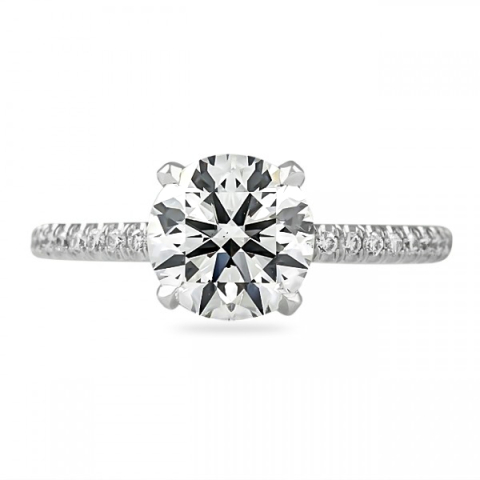 1.82ct Round Diamond Four-Prong Engagement Ring flat
