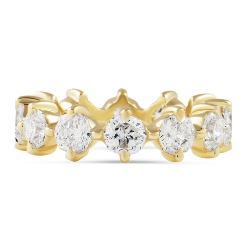 3.90 carat Octagon Nova Lab Diamond Compass Eternity Band yg