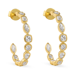 Mixed Shape Lab Diamond Hoop Earrings